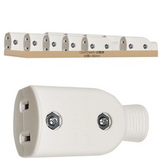 成電牌 15A 高耐熱防火母插 圓線用 耐高溫達140°C 高阻燃達750°C 台灣製造, 56mm, 白色, 10個