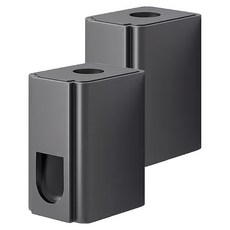 FAmILyLIFE 生活 航太鋁無痕壁掛自動擠牙膏器 無痕貼款 53 x 45 x 85mm 98g, 神秘灰, 2個