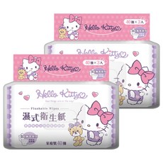 Hello Kitty 凱蒂貓 Sanrio 三麗鷗 濕式衛生紙, 2包, 1入