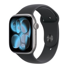 Apple 2025 애플워치 11, 스페이스 그레이, 46mm, GPS+Cellular, 알루미늄,스페이스 그레이/블랙 스포츠 밴드, M/L