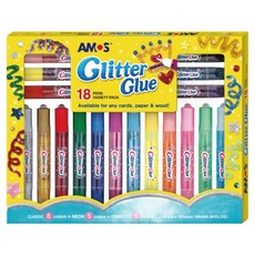 AMOS 阿摩司 綜合膠, 18色, 1盒