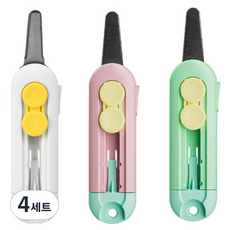 일상속반짝 자석 안전한 택배칼 3종 세트, 화이트 + 핑크 + 그린, 4세트