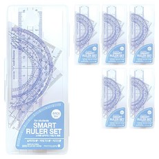 morning glory 智慧三角尺 + 量角器組合, 6套, 藍色