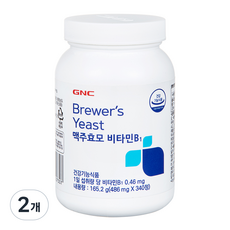 GNC 맥주발효 건조효모 비타민 B1, 340정, 2개