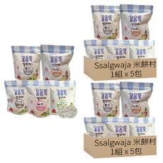 Ssalgwaja 米餅村 寶寶磨牙米餅, 五穀+綠米+紅麴+黑米+薑黃, 30g, 10包