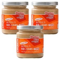 베러댄슈가 땅콩 스프레드 크런치, 200g, 3개
