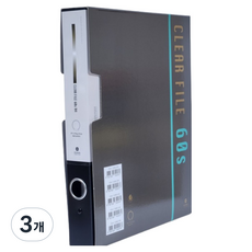 문화산업 문화 듀플렉스 클리어 파일 60p, 흑색(F524-71), 3개