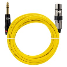 HDtop 韓國製 5.5 立體聲轉XLR母頭麥克風線 10m, 黃色, 1個, HT-TP2359