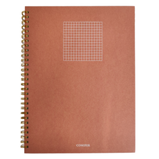 conifer 綠的事務 禪 Zen 16K線圈方格筆記, 紅絹, 1本