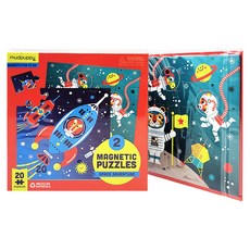 mudpuppy 磁性拼圖 外太空 兩組, 40片, 1盒