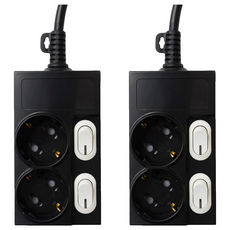 보에담 개별스위치 멀티탭 2구, 블랙, 2개, 5m