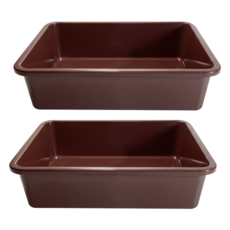 550密盆 塑膠收納籃, 48.5 x 38.3 x 12.5cm, 咖啡色, 2個