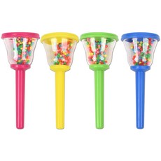 Uniregent兒童手搖沙鈴 4件組, 粉紅色+黃色+綠色+藍色