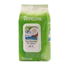 TROPICLEAN 巧倍麗 除臭配方 寵物用潔耳布 50抽, 1包