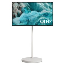 삼성전자 4K UHD QLED TV + 무빙스탠드 스탠다드 화이트 세트 방문설치, 108cm(43인치), KQ43QF7AAFXKR(TV), HA-MTS2S43WHT(스탠드), 이동형 스탠드