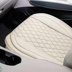 대한오토모빌 자동차 가죽 시트커버 앞좌석 차량용 카시트 보호매트 방석, 바닐라베이지, 1개