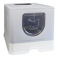 抽屜式貓砂盆, 1個, 灰色