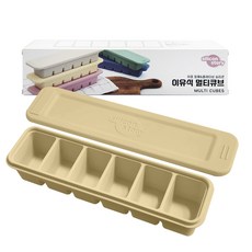 SiliconStory 韓國製造 嬰幼兒用 雙重密封 白金矽膠 副食品保存方塊容器 6格, 粉彩黃, 180ml, 1個