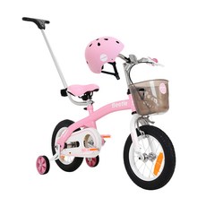 조코 비틀 유아동 체인 자전거12 + 어반 헬멧 세트, 핑크 + 화이트, 91cm, 1개