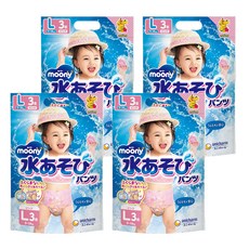 滿意寶寶 moony 玩水褲褲型尿布女童款, L, 12片