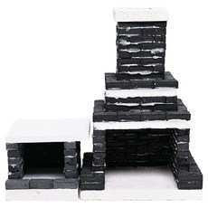 리얼브릭 DIY 미니어처 오리지날 벽난로, 블랙 + 화이트, 1개