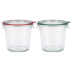 인블룸 아르떼 테이퍼드 유리용기 580ml 딥그린 + 딥레드 세트, 1세트