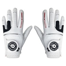 DDAM GOLF 女用半羊皮高爾夫手套 雙手, 1雙, 白色 + 黑色