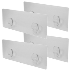 Easy 易立家 長方形雙勾貼片, 透明色, 4個