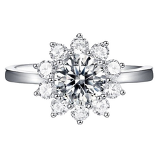 CF Diamond 女款 莫桑鑽 戒指 A0606 雪夜 1克拉