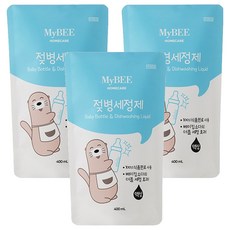 MyBEE 奶瓶清潔劑 液體型補充包, 400ml, 3個