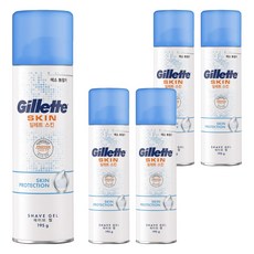 질레트 정품 스킨텍 쉐이빙젤, 195g, 5개