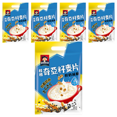 QUAKER 桂格 奇亞籽麥片 特濃鮮奶減糖, 280g, 5袋