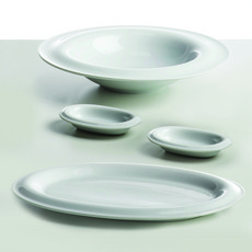 Orchid Gourmet 陶瓷歌劇盤 4件組, 義大利麵碗 + 盤子 + 醬料碗 2入, 白色, 1套