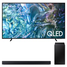 삼성전자 4K UHD QLED 스마트 TV + 사운드바 세트, 163cm(65인치), KQ65QD67AFXKR, 스탠드형 X HW-C450 (사운드바), 방문설치