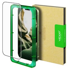 VICXXO 低反射 高畫質 附安裝輔助器 AR塗層 iPhone 鋼化玻璃 螢幕保護貼, 1套