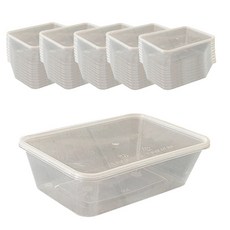 透明耐熱方形容器, 50個, 1套