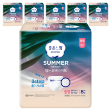 좋은느낌 썸머 입는오버나이트, 오버나이트, 8개입, 6세트