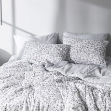 THEPLEO Pogeun 365 柔軟水洗四季被, 珍妮花朵單色灰