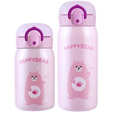 彈蓋式保溫瓶 250ml+350ml 2款組, 粉色, 1組