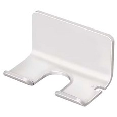 FAmILyLIFE 生活 簡約風航太鋁免打孔吹風機收納架 免釘膠款 2個, 極簡白, 1組