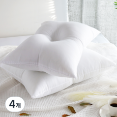 네모라인 목 편한 둥근 사각 낮은 베개솜 2p, 화이트, 4개