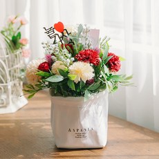 ASPASIA 人造指甲花康乃馨紙袋肥皂花中心裝飾品, 紅色的, 1個