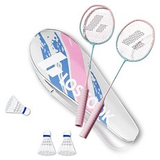 마샤투 충격흡수 소프트 그립 배드민턴 라켓 2p + 셔틀콕 3p 세트, 1세트, 핑크(라켓) 1세트, 핑크(라켓)