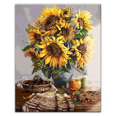 ARTJOY DIY數字油畫套組 60 x 75cm 直式, 向日葵靜物, 1個