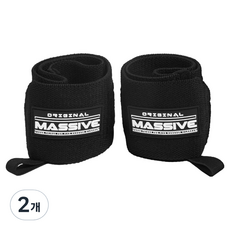 MASSIVE 54 原創健身護腕 2入, 黑色, 2個