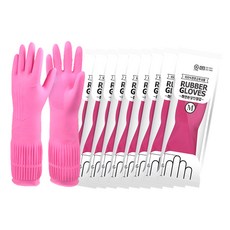 白手工業白手大師橡膠手套, 粉色, 10包, 中(M)
