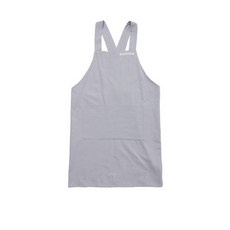 日系純色工作圍裙 灰色 棉質舒適透氣 附實用口袋 簡約風格 居家生活好幫手, 1件