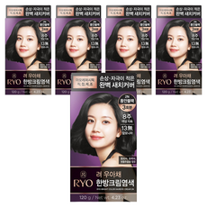 려 우아채 영양 새치염색약, 2N 동안블랙, 5개