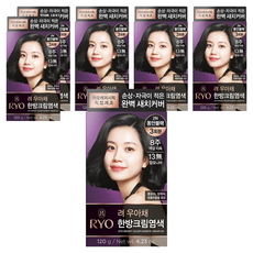 려 우아채 영양 새치염색약, 2N 동안블랙, 6개