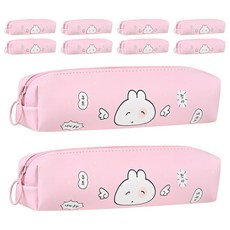 포포팬시 미니멀 미오니 심플 펜파우치 슬림 필통, 핑크, 10개